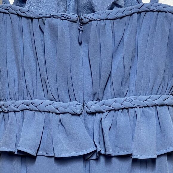 NWT Dress The Population Periwinkle Blue Goddess Athena Gown Sz L 10/12 - Picture 8 of 9